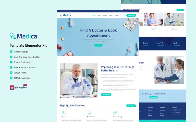 Medica - комплект Healthcare Elementor