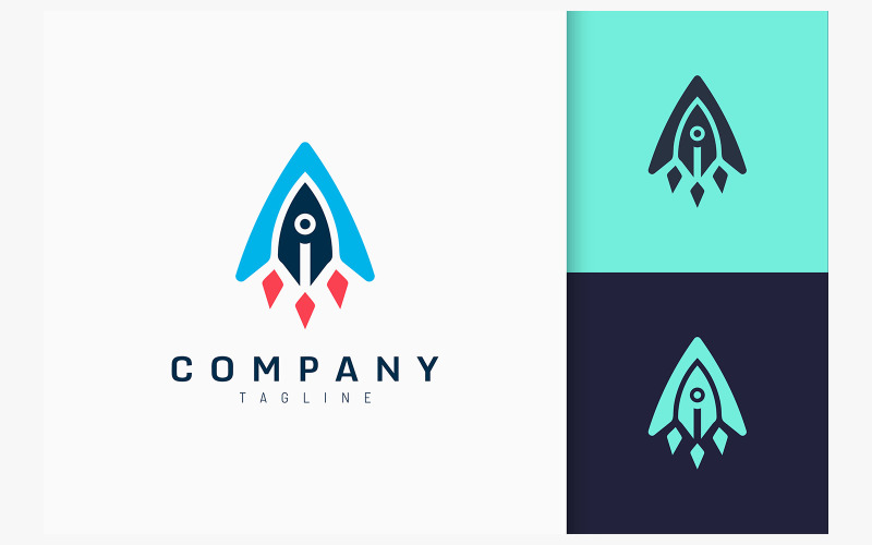 Startup Logo in Modern Rocket Shape