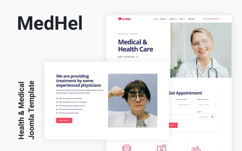 MedHel - Hälsa & Medicin Joomla 4-mall
