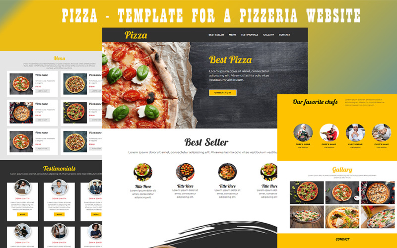 Pizza - Mall för en pizzeriawebbplats