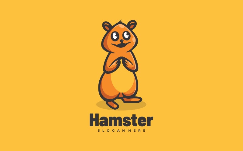 Hamster Einfache Maskottchen-Logo-Vorlage