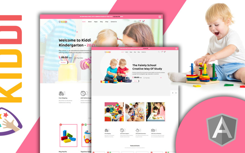 Kiddi New Born Kids Store shop Angular Website Template