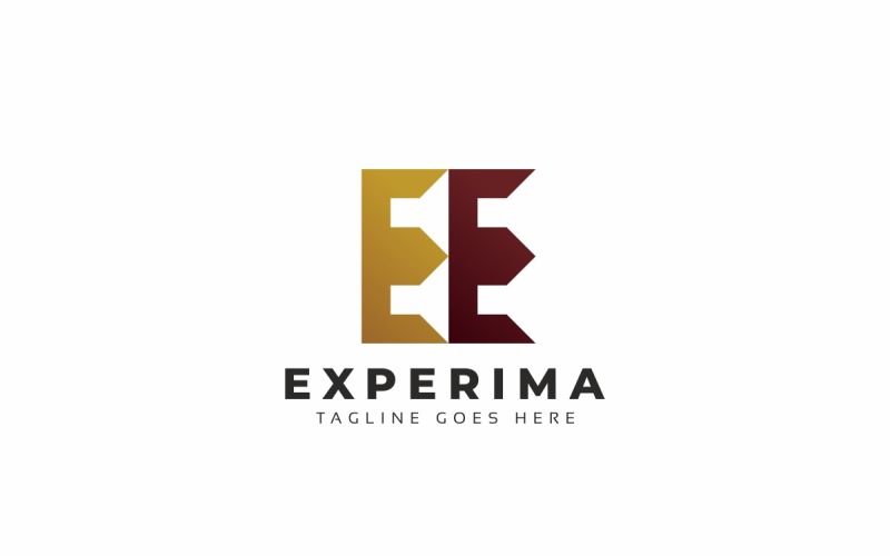 Modèle de logo de lettre Experima E
