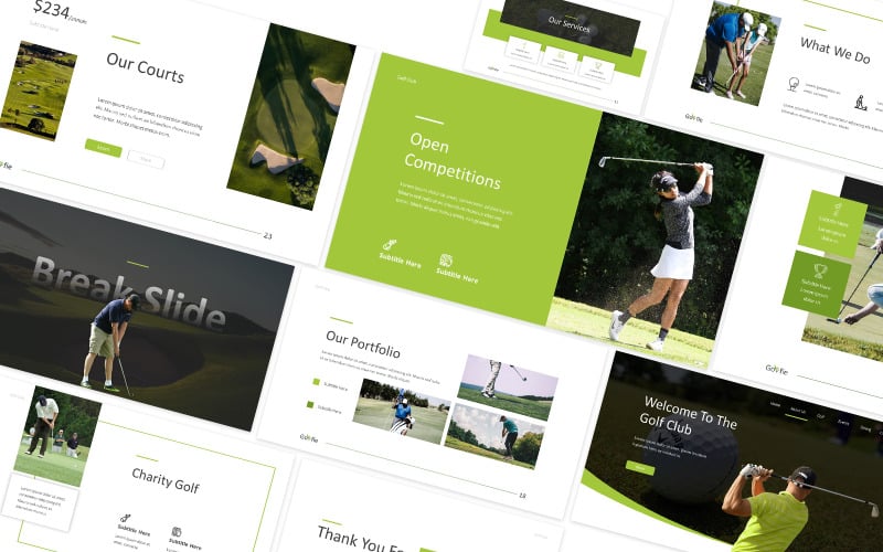 Modello di diapositive Google Golfie Golf