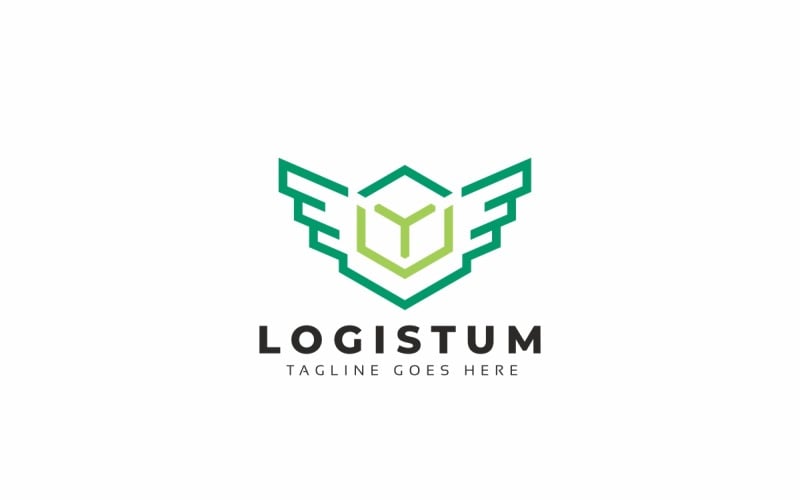 Modelo de logotipo de Logistics Hexagon Wings