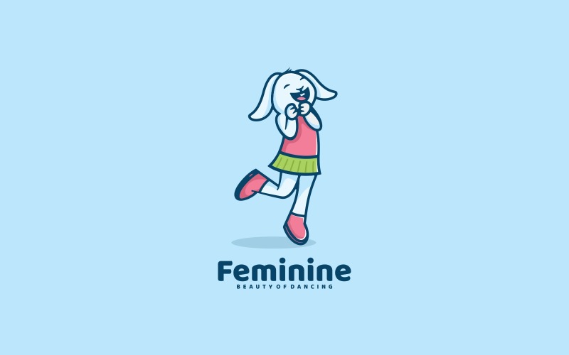 Feminine Mascot Cartoon Logo