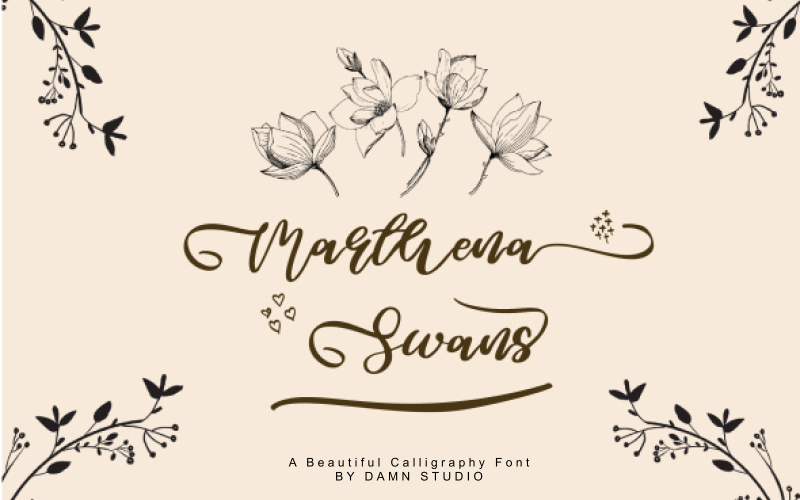 Marthena Swans - Piękna czcionka do kaligrafii
