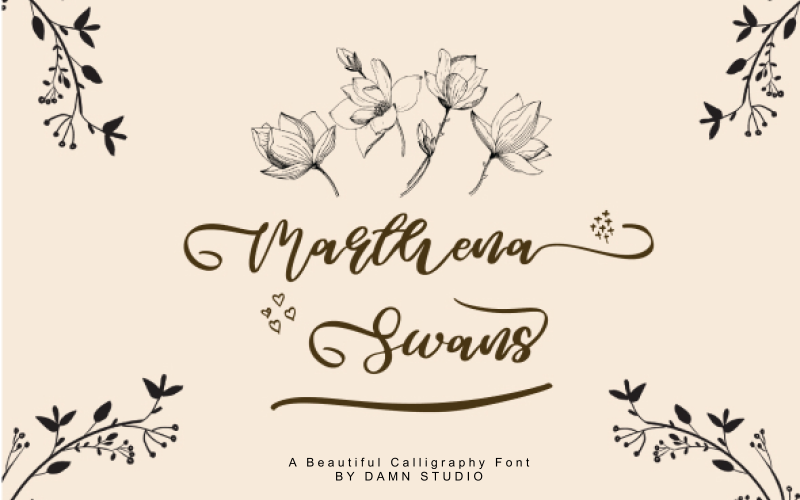 Marthena Swans - uma bela fonte de caligrafia