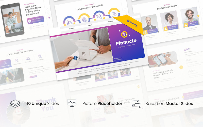 Pinnacle - šablona keynote pro digitální platby
