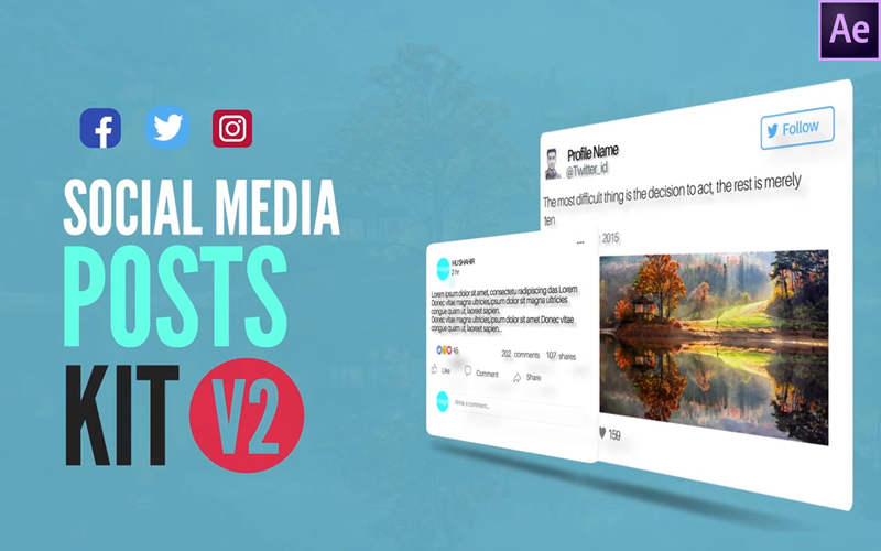 Social Media Animated Posts- After Effects Template