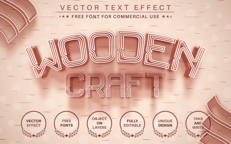 Holzhandwerk - Editierbarer Texteffekt, Schriftstil, Grafik illstration