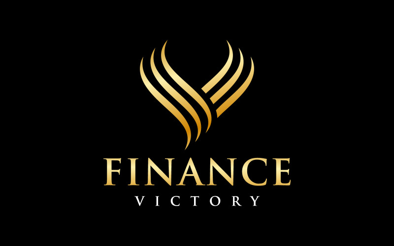 Letter V Overwinning Succes Luxe Financiën Logo