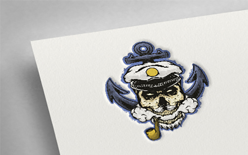 Modèle de logo de pirate de crâne