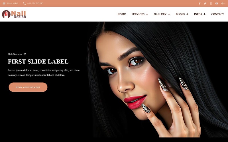 Nail Design - Bootstrap Studio Projekt - Bootstrap V5 - Modello HTML CSS