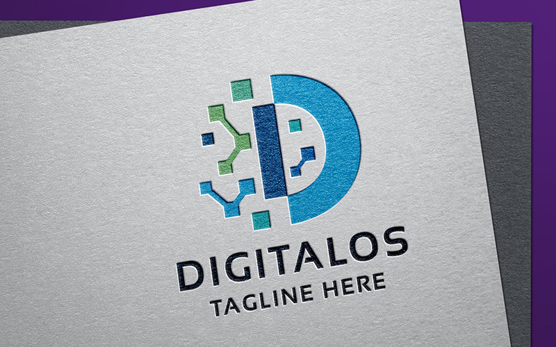 Digitalos bokstav D professionell logotyp
