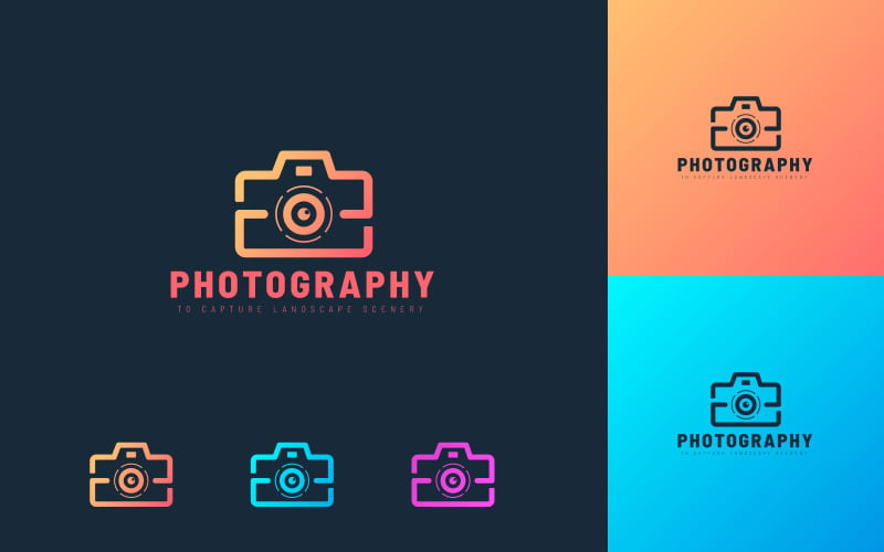 Modèle de conception de logo de photographie, conception de logo minimale