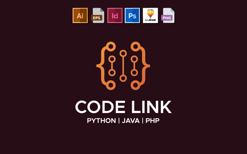 Modello logo collegamento codice | Progettato appositamente per i programmatori