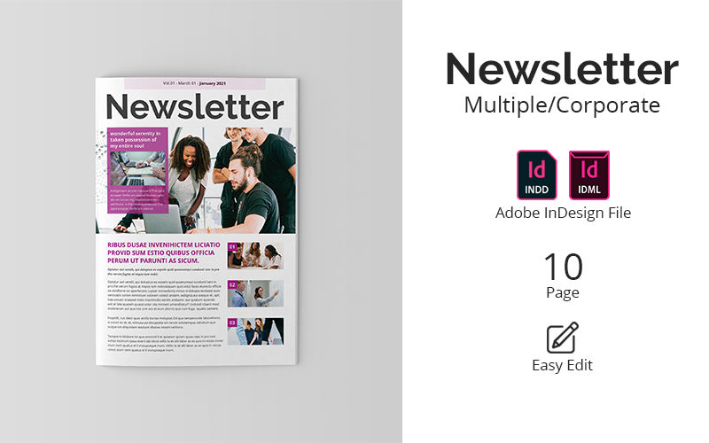 Newsletter/Company News Design Template Template