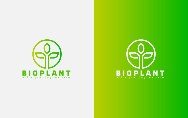 Bio-Pflanzen-Logo-Design, Biologie, Öko, Vektor-Minimal-Icon-Design