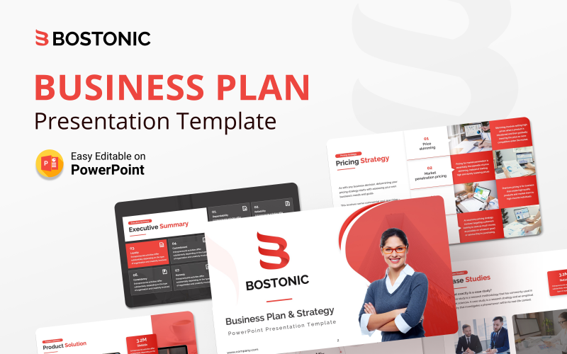 Bostonic affärsplan PowerPoint -presentationsmall