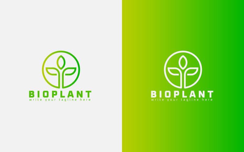 Diseño de logotipo de planta biológica, biología, eco, diseño de icono mínimo vectorial