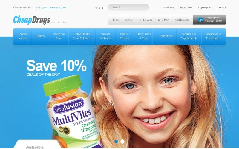 Free Drug Store OpenCart Template