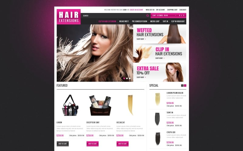 Free Hair Salon OpenCart Template