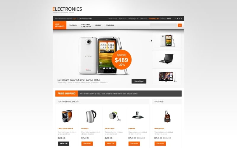 Free Mobile Store OpenCart Template