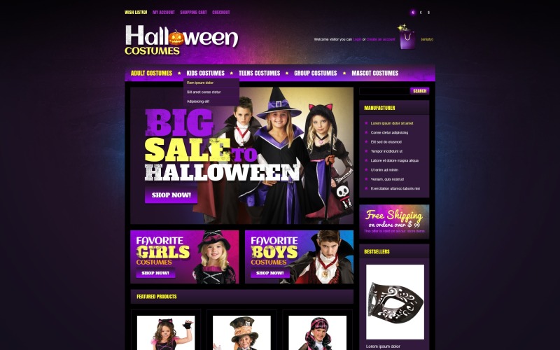 Gratis Halloween OpenCart-sjabloon