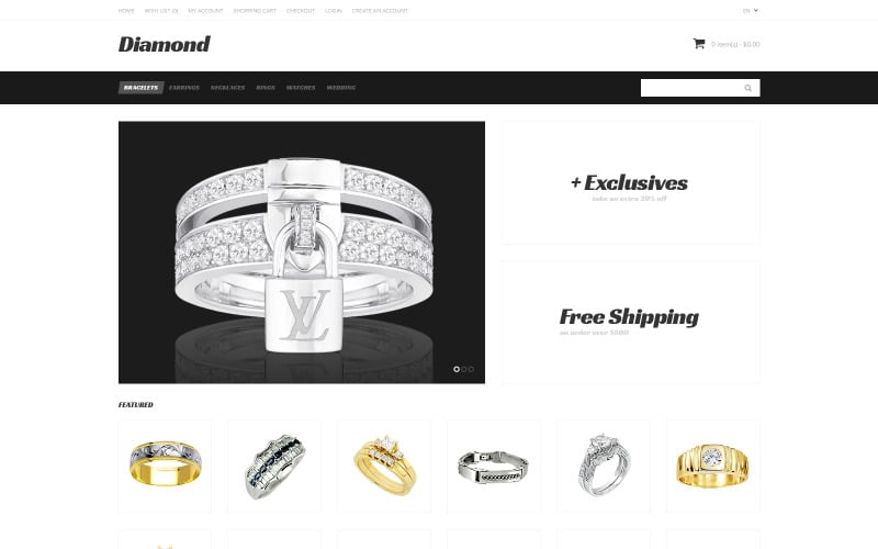 Modèle OpenCart réactif gratuit pour les bijoux