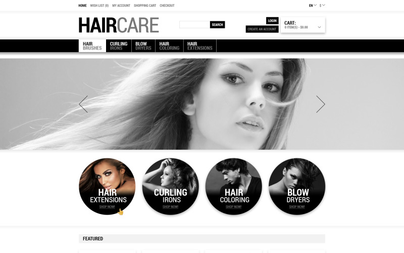 Modello OpenCart reattivo gratuito per parrucchiere