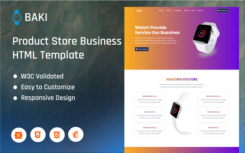 Baki - Tema para página de destino de tienda de productos