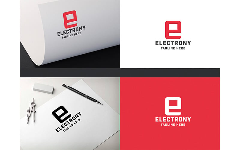 Electrony Buchstabe E Professionelles Logo