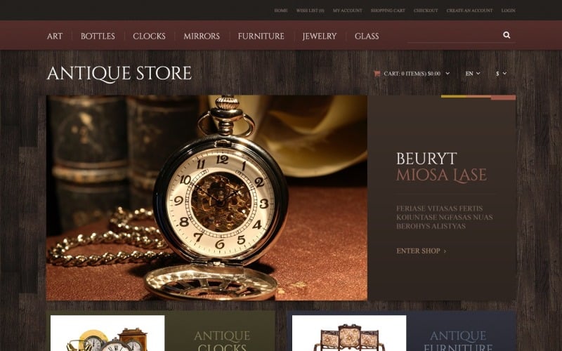 Free Antique Store Responsive OpenCart Template