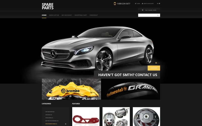Free Auto Parts Responsive OpenCart Template