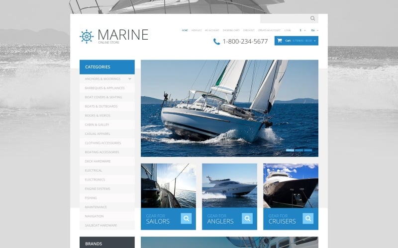 Free Sailing Responsive OpenCart Template
