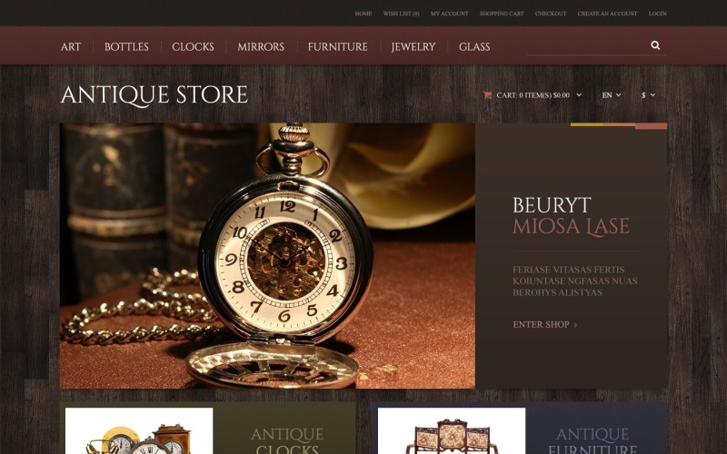 Gratis Antique Store Responsive OpenCart-mall