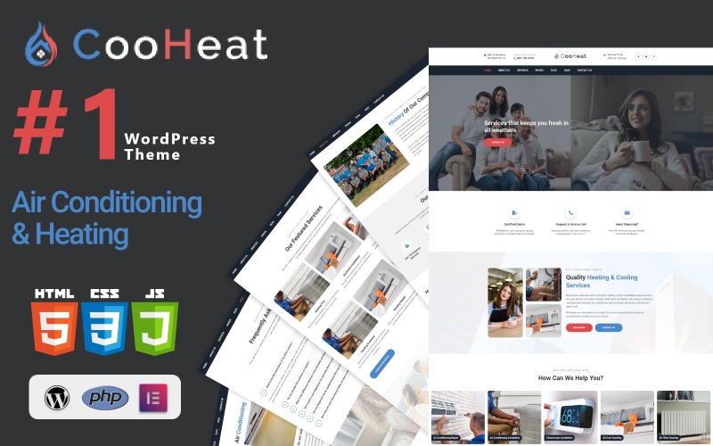 Cooheat - WordPress -tema för luftkonditionering och uppvärmning