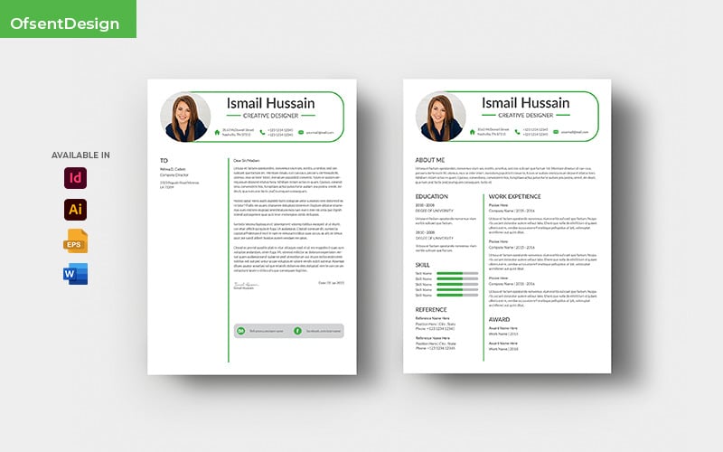 CV Resume With Cover Letter Design