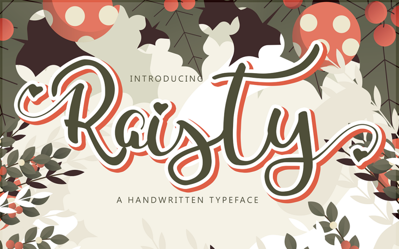 Lettrage à la main Raisty Script love Font