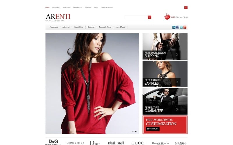 Modèle OpenCart de magasin de vêtements réactif gratuit