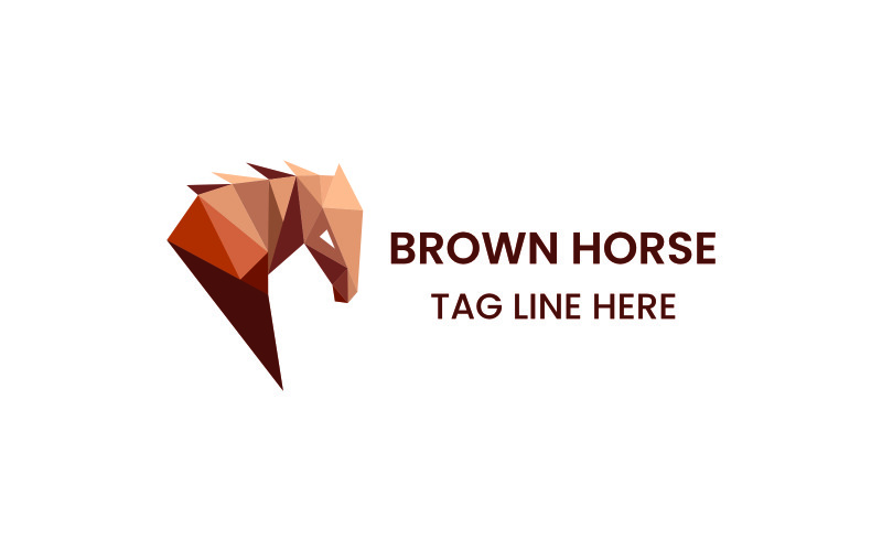 Шаблон логотипа коричневая лошадь
