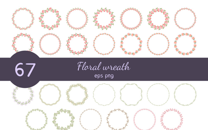 Blumenkranz Bundle 67 Frames Set Vektoren
