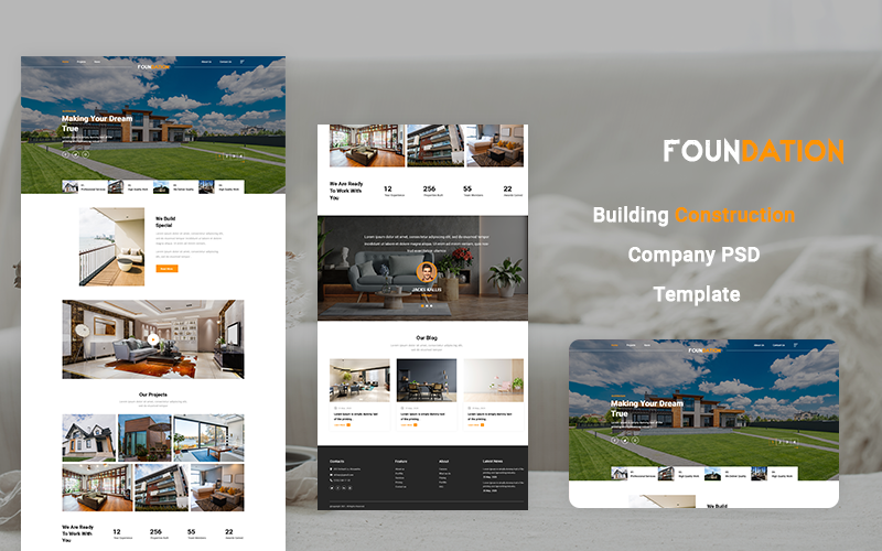 Foundation - Building Construction Company PSD -mall