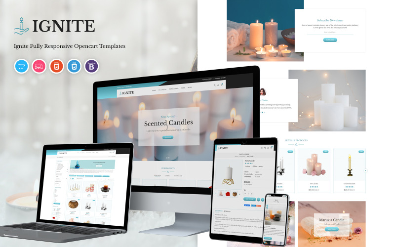 Ignite - 蜡烛 OpenCart 模板