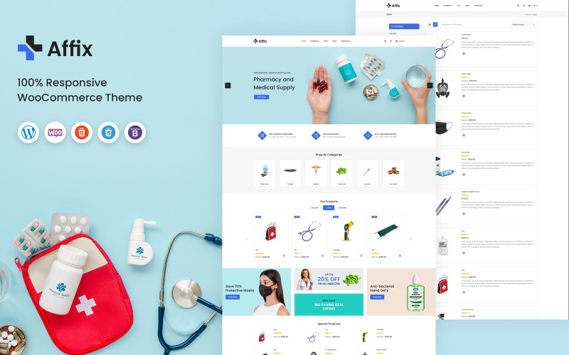 Připojit - lékařská šablona WooCommerce