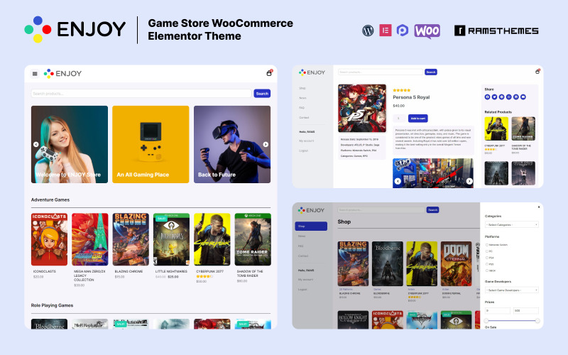 ENJOY - тема WooCommerce для магазину ігор