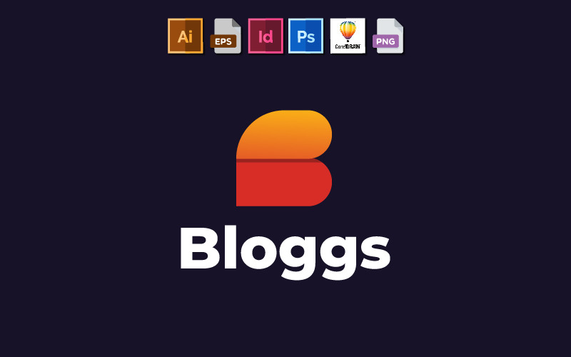 B шаблон логотипу листа | Спеціально розроблений для блогу та будь -якого бізнесу та особистого використання
