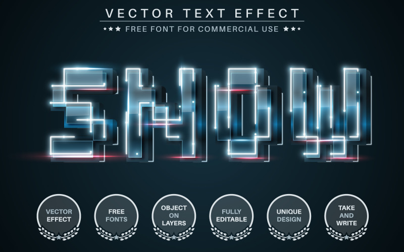 Neve digitale - effetto testo modificabile, stile del carattere, illustrazione grafica