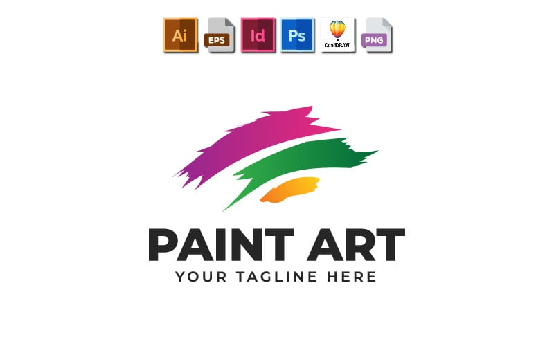 Шаблон логотипу Paint Art | Спеціально розроблений для творчого бізнесу та особистого користування